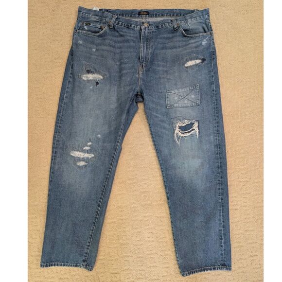 Polo Ralph Lauren Jeans Mens 46B/32 Blue The Varick Slim Straight 100% Cotton - Picture 1 of 14